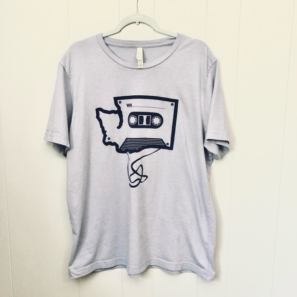 Bella Canvas Tops - Made in Washington Cassette Tshirt Lavender Gray Bella Canvas Local Unique XL